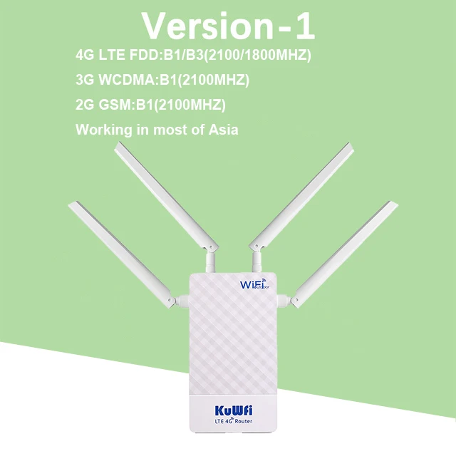 KuWFi 4G Ngoài Trời Router 4G LTE SIM Router WiFi Chống Nước Hỗ Trợ Cổng Ánh Xạ DMZ Thiết Lập Cho 48V POE Switch POE Camera signal booster for wifi modem Wireless Routers