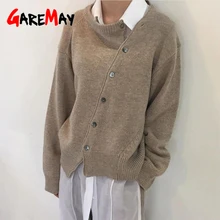 Высококачественный Женский кардиган на осень и зиму, кашемировый однотонный Свободный вязаный однобортный Повседневный вязаный кардиган, женский свитер