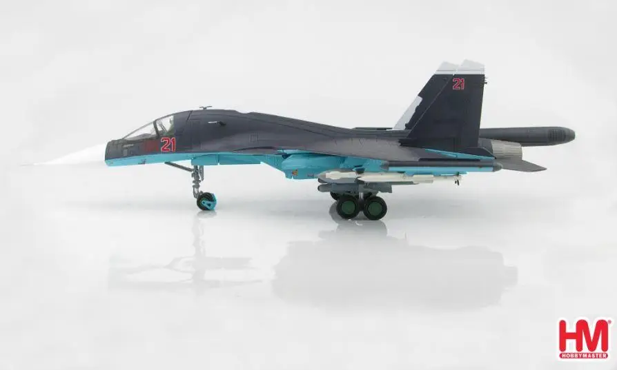 HOBBY MASTER Su-34 полнометражный истребитель бомбардировщик красный 21 ВВС России 1/72 литой самолет модель самолета