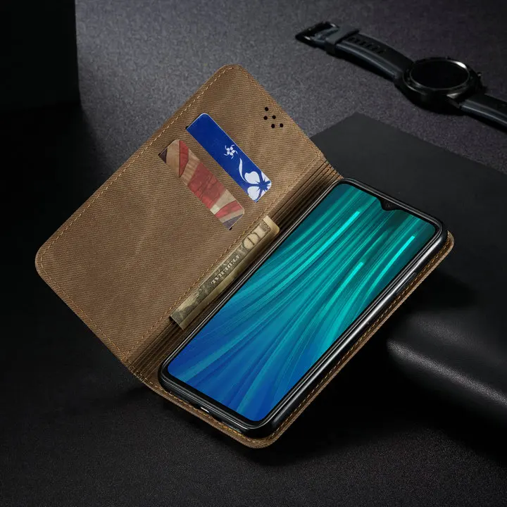 Защитный чехол для Redmi Note 8 T, роскошный однотонный джинсовый ковбойский Чехол-кошелек для Xiaomi Redmi Note 8 T, чехол для Redmi Note T8 8 T, флип-чехол