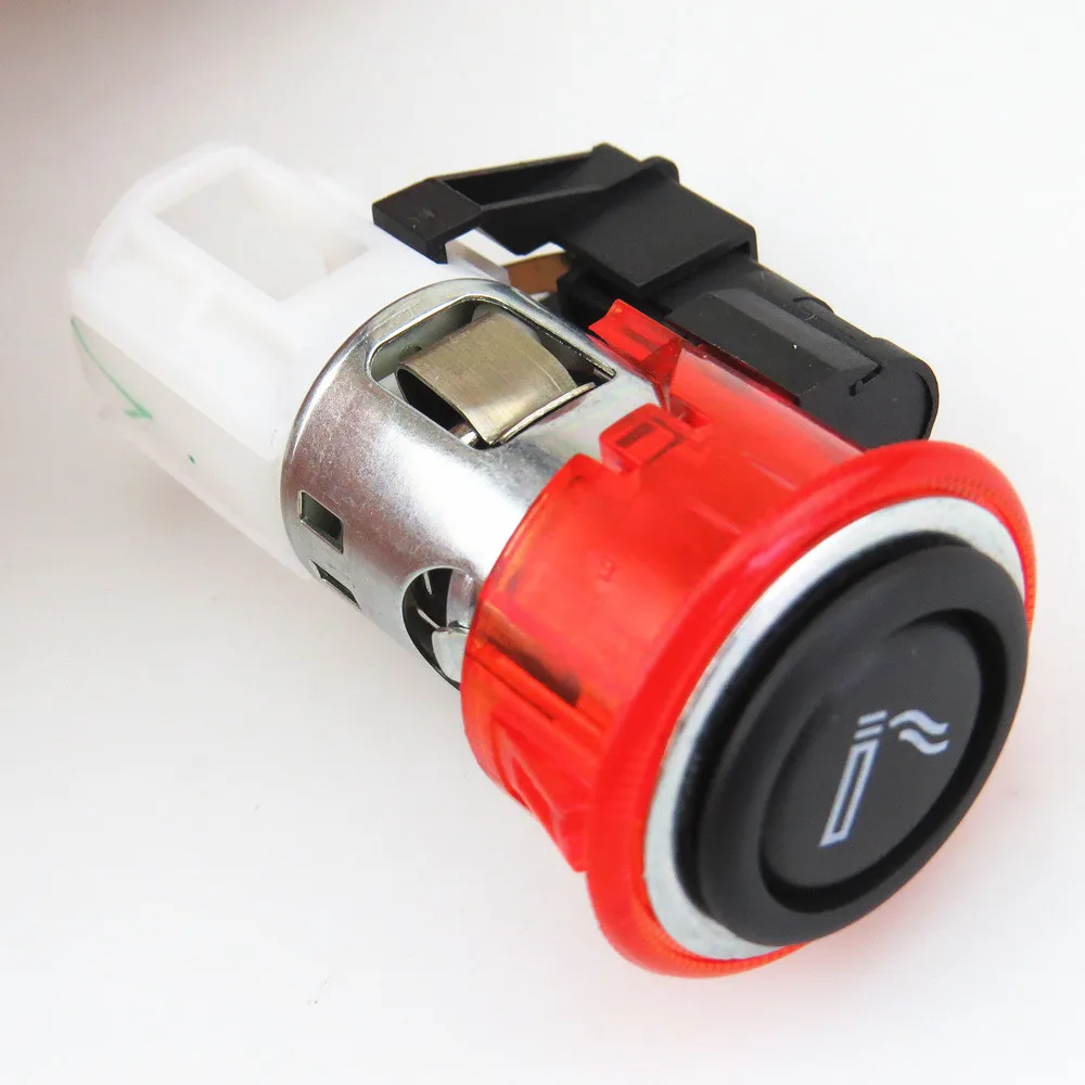 Fhawkeyeq Red Car Cigarette Lighter Plug Assembly 1J0919307 Per Vw Eos Polo Passat Sharan Touran Fox-Eu A3 Q3 Seat Toledo Exeo
