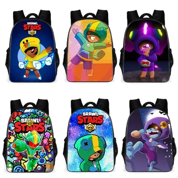 

Student School Backpack Brawls Knapsack Stars Anime Schoolbag Unisex Men Child Rucksack Cartoon Printed Bookbag Birthday Gift