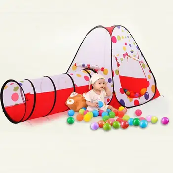 

Portable Large Pool Tube Teepee 3pc Children Play Tent Children Tunnel Tents Ocean Balls Pool Pit Kids Play House Tent Crawling