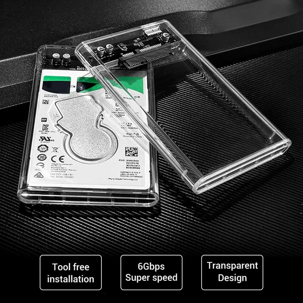 Корпус для жесткого диска USB 3 0 прозрачный высокоскоростной Переносной жесткий