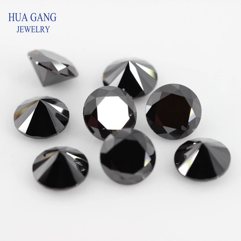 1 Carat Black Color Moissanite Stone Beads 6.5mm Brilliant Cut VVS1 Excellent Cut Tester Positive Lab Diamond For Jewelry Making