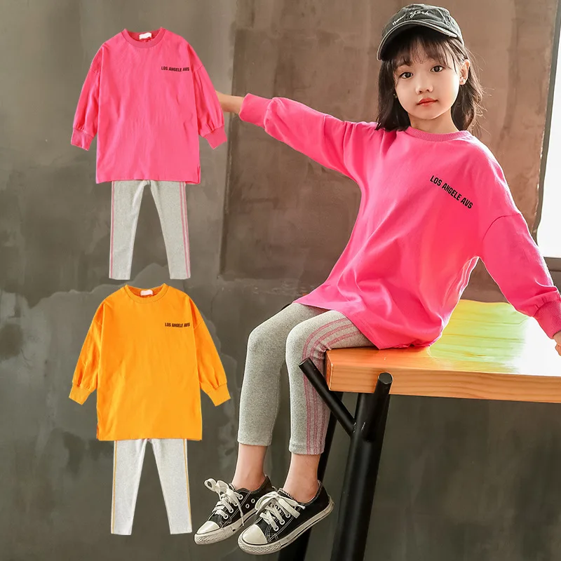 

2020 Spring And Autumn New Style GIRL'S Suit Big Boy Western Style Hoodie Gymnastic Pants Casual Two-Piece Set Childrenswear