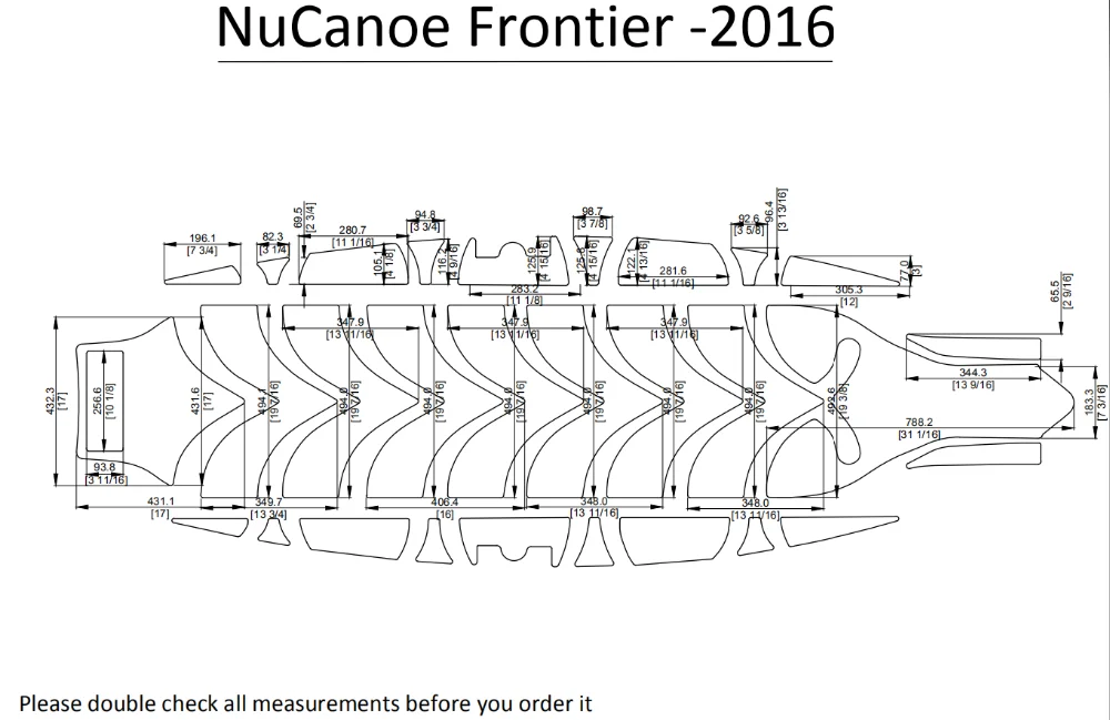 NuCanoe Frontier Каяк Лодка EVA настил КОВРИКИ НАБОР 1/4"