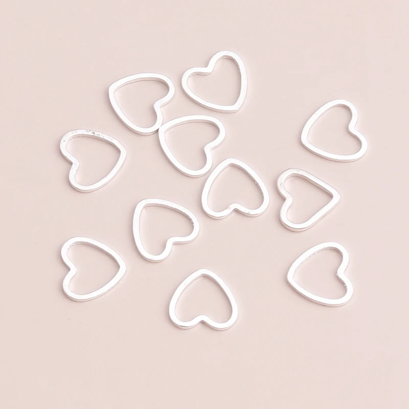 Small Hollow Hearts Connectors Beads DIY Bracelets Necklaces Gold Silver Color Charms Jewelry Making Findings 100pcs alloy heart charms silver charm silver charms metal charm jewelry charms