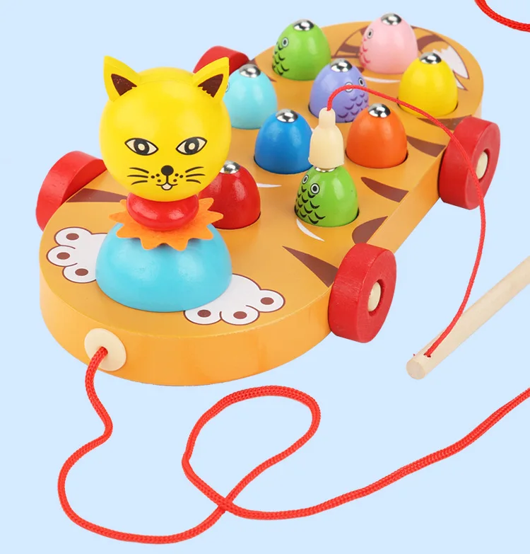 Игра дети котенок Go Рыбалка Procrastination Parenting желтая утка взаимодействие рыболовные игрушки Магнитные