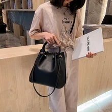 Простые Сумки из искусственной кожи с круглой ручкой для женщин, новые летние сумки через плечо, женские дорожные сумки через плечо