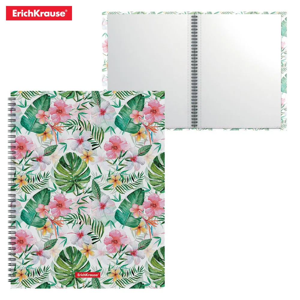 Папка файловая пластиковая на спирали ErichKrause Tropical Flamingo Nature Cactus Flora Tropics 20