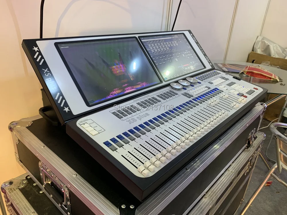 DJ диско контроллер DMX консоль двойной экран I5 Titan 11,1 11,0 версия с кофром Китай 12DMX 6144CH сценическое освещение стол