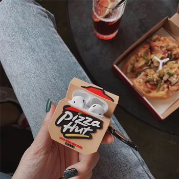 

Cute 3D Pizza Silicone Earphone Case for Apple Airpods pro Coque Stand Protective Headphone Case for Airpods 1/2 Cover with Hook