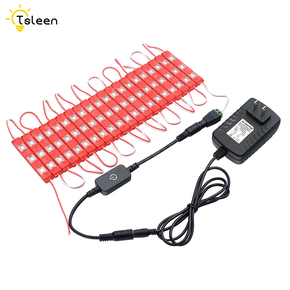 Корпус ABS AC100-240V к DC 12 В SMD 5730 Светодиодные модули светильник сказочная лампа с US/EU/UK/AU источник питания+ сенсорный выключатель+ разъем постоянного тока
