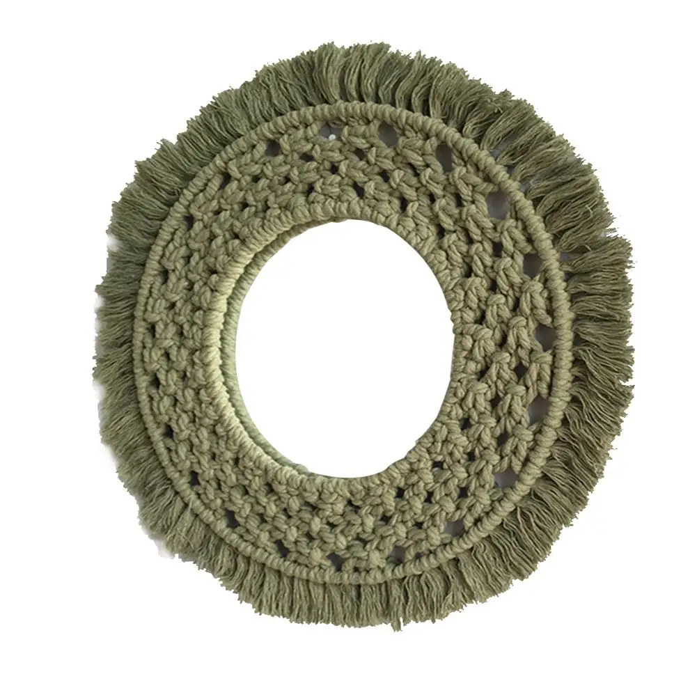 

Bohemian Macrame Dressing Mirror Wall Hanging Mirror Nordic Ins Makeup Mirror For Apartment Living Room Bedroom Dorm Entrance