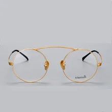 Pure Titanium Women Eyeglass Men Round Eyewear Optical Frames Clear Lens Spectacles Ultralight RX-able Myopia Frame High Quality