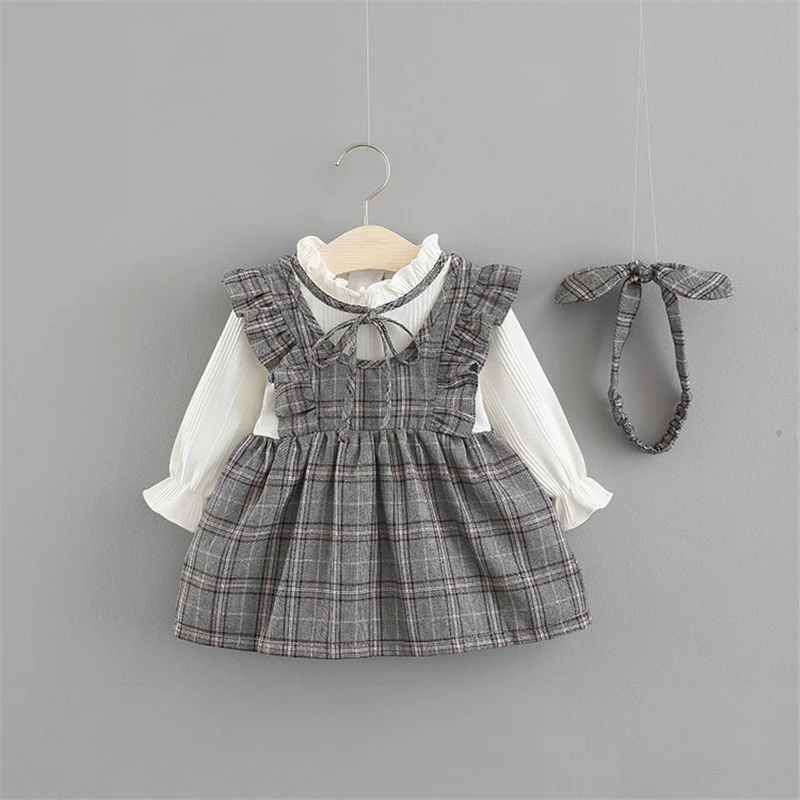 Ограниченное предложение, Лидер продаж, милое платье для маленьких девочек платье для колледжа для девочек Осенняя пачка с длинными рукавами для малышей 0-3 лет