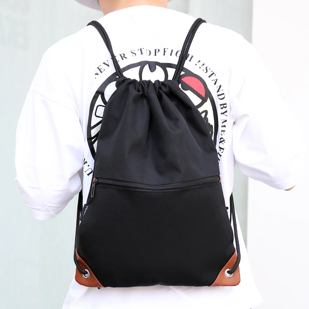 Drawstring Bag Dinosaur Lightweight Drawstring Backpack Bag for Gym and Fashion with Zipper Mesh Pockets