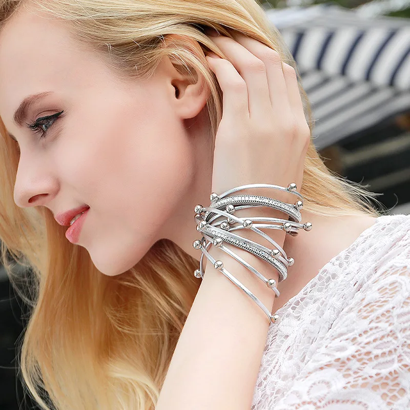 Многослойный кожаный браслет с хрустальными бусинами Boho браслеты для женские с магнитом пряжка ручной работы браслет манжета ювелирные украшения в подарок любимой