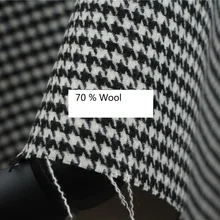 70% шерстяной ткани с рисунком «гусиные лапки» Черный и белый цвета приятная на ощупь и мягкая