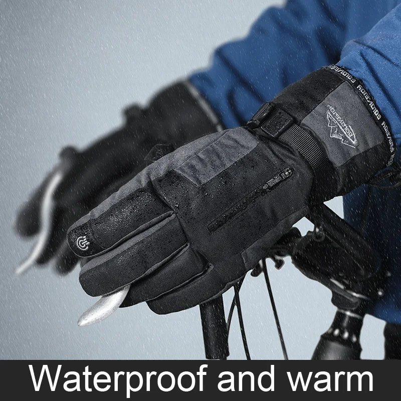 Ski Gloves Touch Screen Snowboard Skiing Full Finger Gloves Winter Warm Windproof Waterproof Mittens Hiking Outdoor Cycling