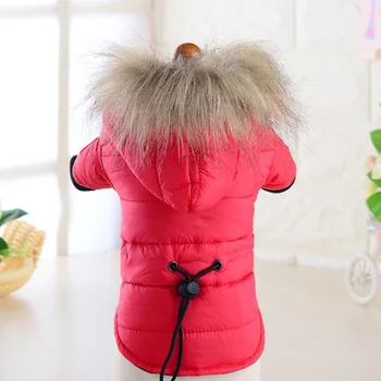 

Pet Dogs Winter Clothes Puppy Hooded Fur Collar Coat For Small Medium Dog Teddy Spring Autumn Cat Costume XS S M L XL ropa