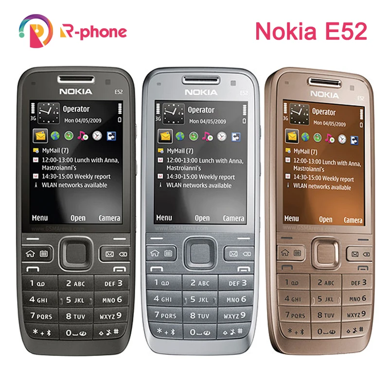 Оригинальный Nokia E52 2G 3G разблокированный мобильный телефон 3MP отремонтированный и