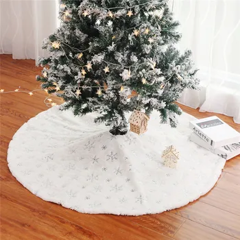 

1Pc Plush Christmas Tree Skirts Cover Carpet Merry Christmas Decoration for Home Pine Tree Skirts New Year Ornament