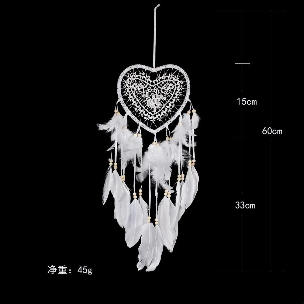 

Wind Chimes Handmade Indian Dream Catcher Net With Feathers Wall Hanging Dreamcatcher Craft Gift Home Decoration 66 cm 816
