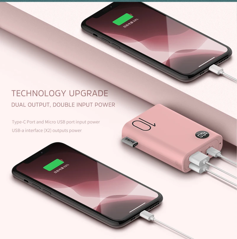 battery bank BASIKE PF23P Mini Power Bank Portable Powerbank 10000mah Colorful Cute External Battery Spare Battery for xiaomi iphone huawei power bank power bank