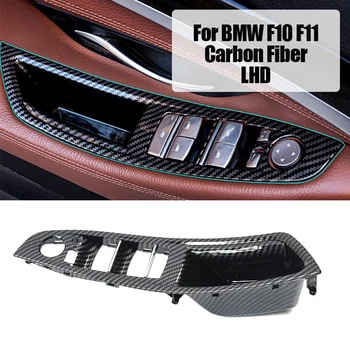 

Carbon Fiber Door Window Switch Control Panel Cover Trim for BMW 5 Series F10 F11 F18 520I 523I 525I 528I LHD