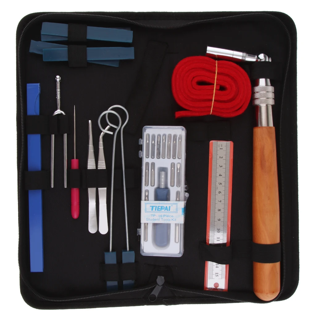 

30pcs Tuning Tool Sponge Felt Temperament Strip Mutes Wrench Ruler Kit for Piano Fixing