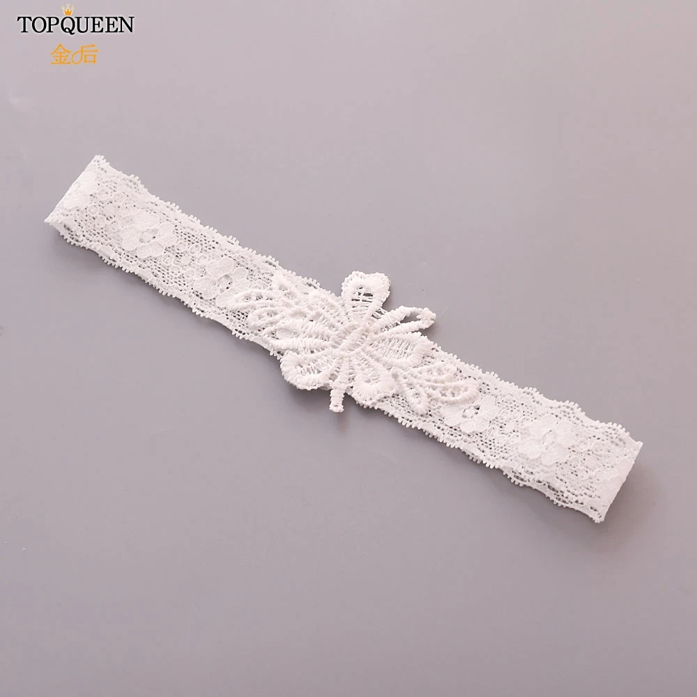 TOPQUEEN Wedding Garter White Embroidery Floral Sexy Garters Women/Female/Bride Thigh Ring Bridal Lace Leg Ring Loop TH15