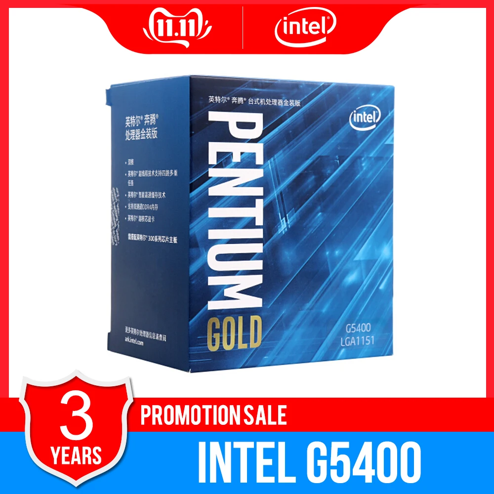 Intel Pentium Gold G5400 настольный процессор 2 ядра 3 7 GHz LGA1151 300 Series 54W/58W BX80684G5400|Процессоры| |