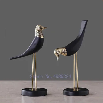 

Creative Metal Wood Simulation Animal Abstract Bird Crafts Decoration Modern Home Decoration Living Room Furnishing Figurines