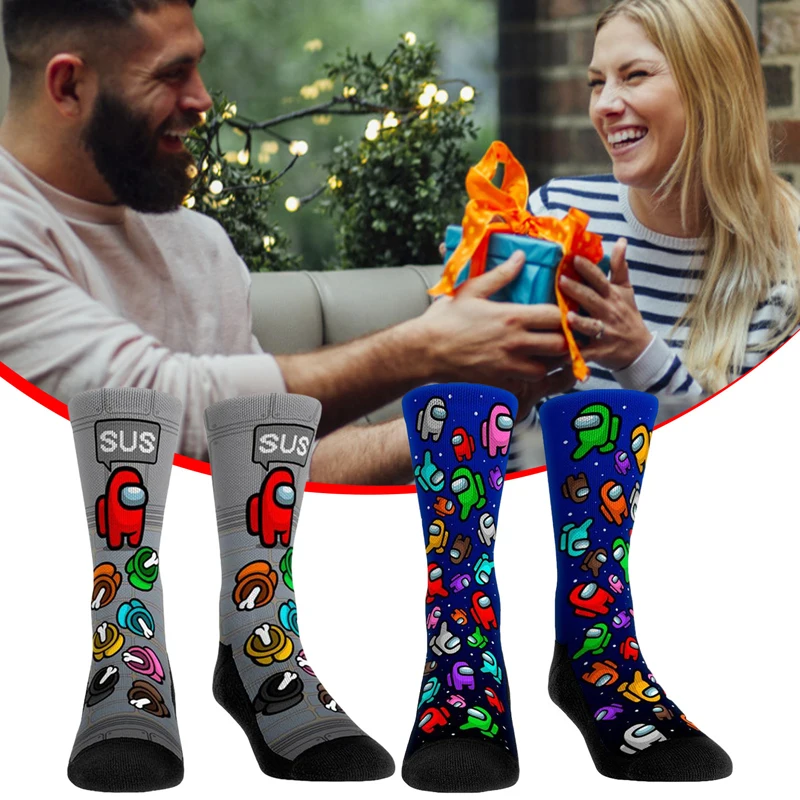 

Among Us Game Socks Custom Cartoon Pattern Winter Anime Figure Adult Keep Warm Sock Cosplay Children's Toys Christmas Goods Gift