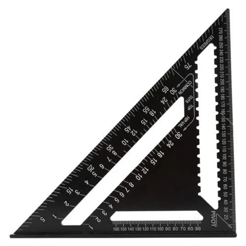 12 дюймов метрический алюминиевый сплав треугольник транспортир с линейкой деревообрабатывающий измерительный инструмент 30 см быстрое чтение квадратный макет Калибр