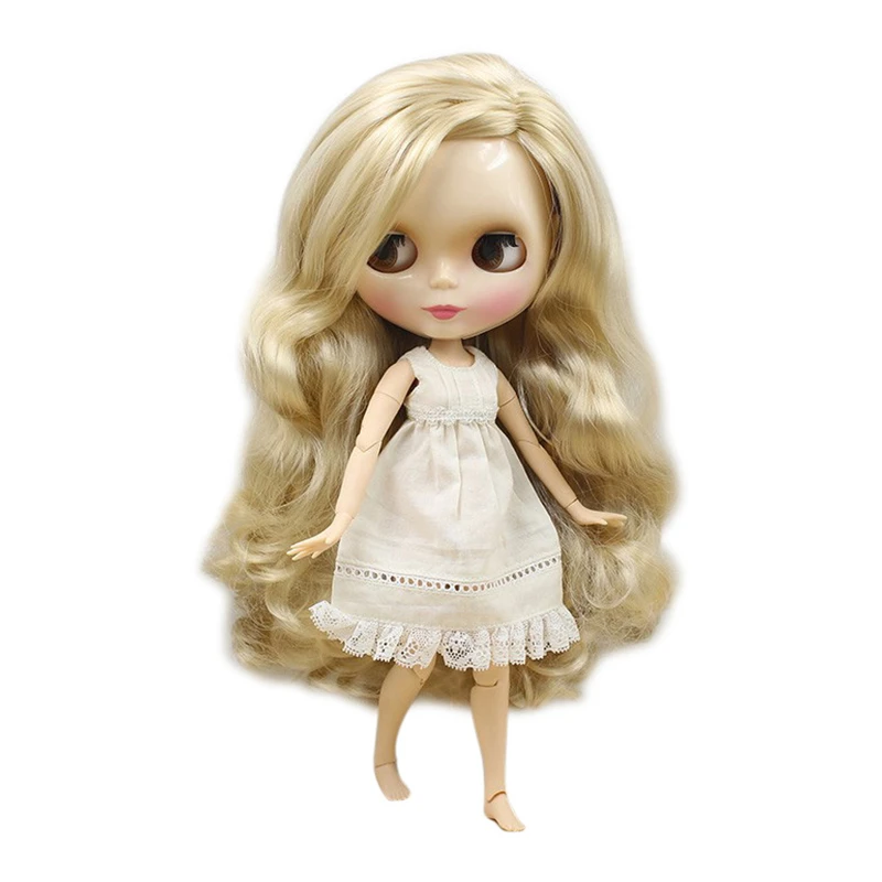 

ICY DBS Blyth Doll 1/6 bjd toy blonde hair joint body side parting hair shiny face 30cm girls gift anime