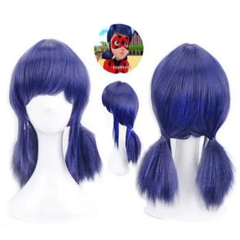 

Tales of Ladybug Cat Noir cosplay hat wigs Miraculous Ladybug Princess Dark Blue Anime Cos Wig