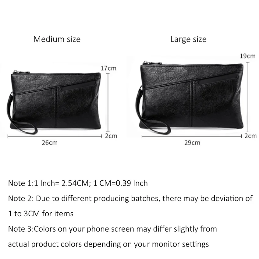 JNKET Fashion Soft PU Leather Men's Clutch Handbag Large Capacity Clutch Bag Business Bag Zipper Clutch Long Wallet