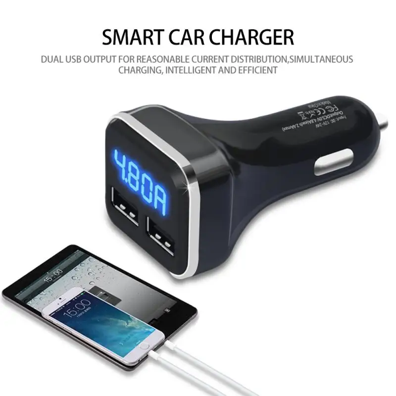 Автомобильный Зарядное устройство 4 в 1 Dual USB Порты и разъёмы 4.8A Quick Charge