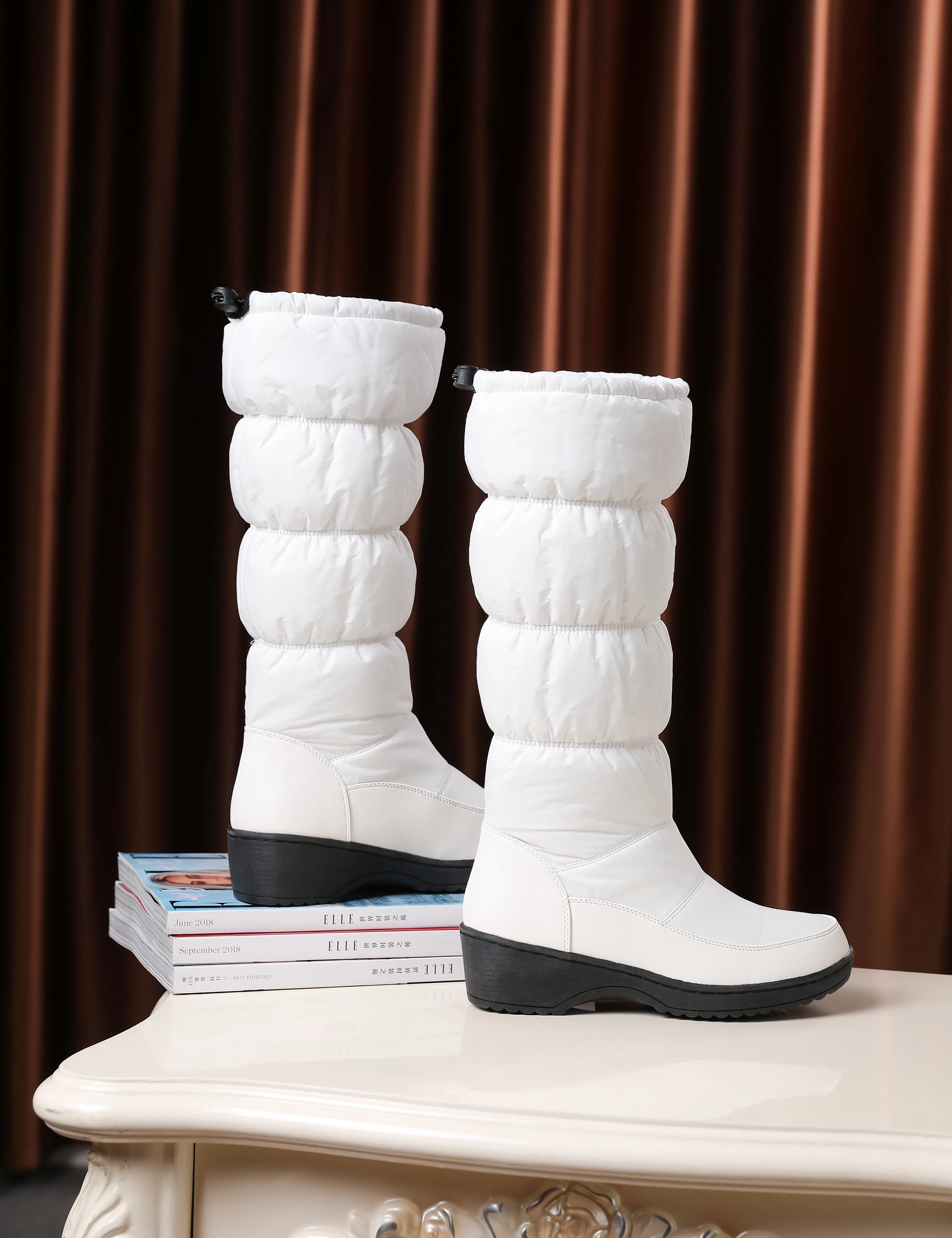 black Winter Boots Brand Quality Women Snow Boots fake fur insole Lady Warm Shoes Girl fashion nice lookin k375