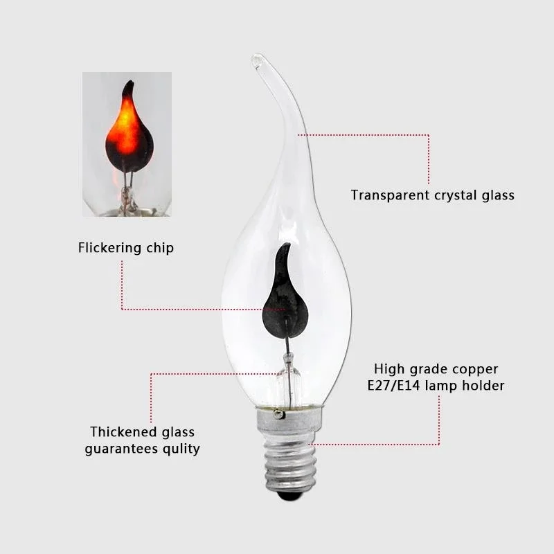 LED E27 불꽃 전구 화재 E14 램프 옥수수 전구, 깜박 거리는 LED 조명, 동적 불꽃 효과, 3W, 220v, 가정용 조명