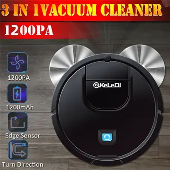 

1200PA Self Navigated Auto Sweeper Hair Clean Rechargeable Smart Robot Vacuum Cleaner Dust Hair Cleaner Smart Sweeping Robot