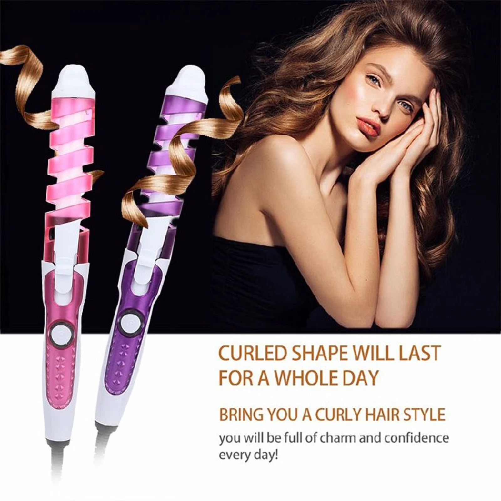 Conical Ceramic Hair Curling Iron Wand Electric Hair Curling Iron Ceramic Hair Curler Professional Hair Waver Styling Tools
