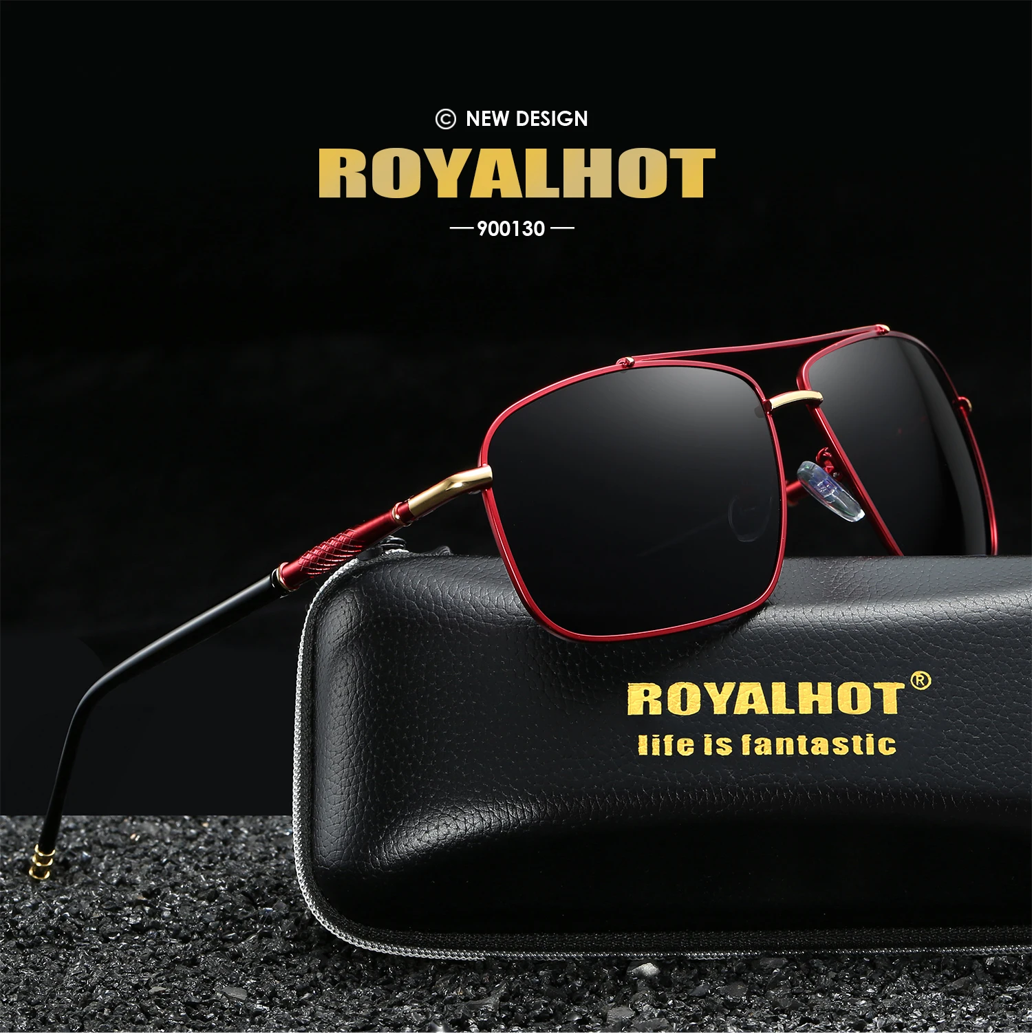 RoyalHot мужские и женские Поляризованные солнечные очки с квадратной оправой из сплава, солнцезащитные очки для вождения, солнцезащитные очки, мужские очки, мужские 900130
