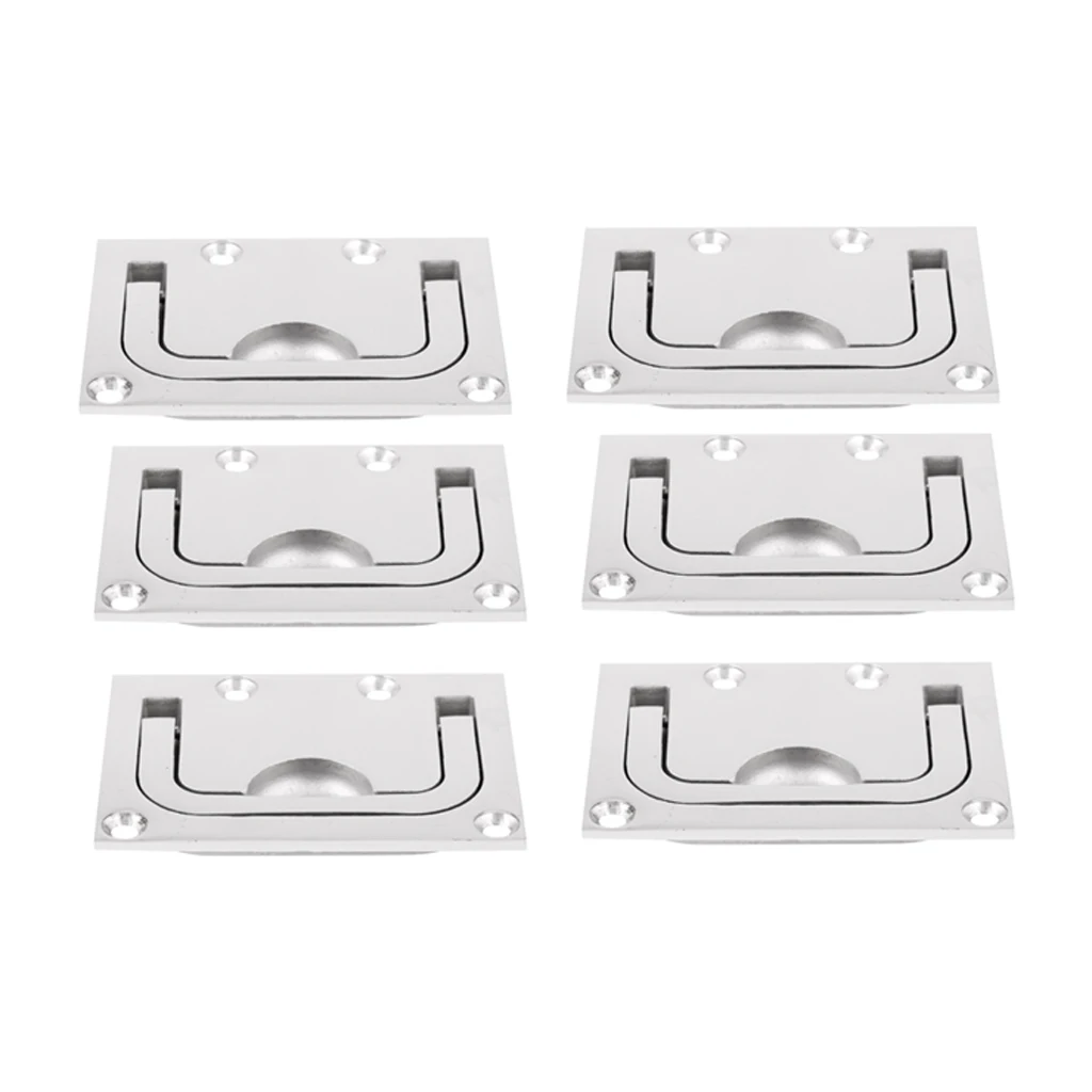6pcs Boat Yacht Locking Stainless Steel Flush Pull Slam Latch Hatch Lift