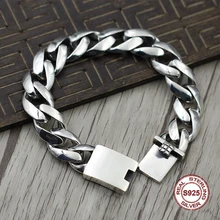 S925 мужской браслет из стерлингового серебра индивидуальный тренд гладкое фантазийное, панк стиль ретро классика отправить подарок любви
