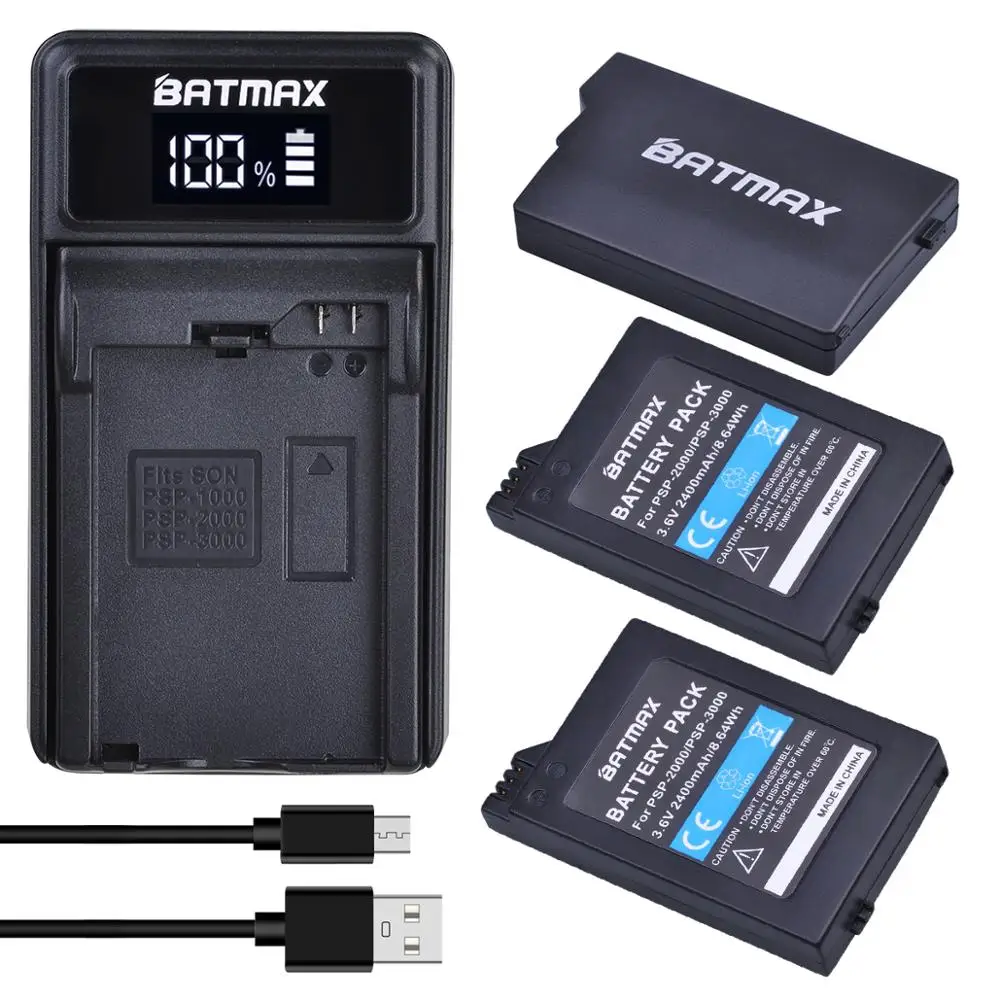 

Аккумулятор PSP2000 3X 2400 мАч + зарядное устройство USB со светодиодной подсветкой для геймпада Sony PSP2000 PSP3000 PSP 2000 PSP 3000, портативный контроллер PlayStation