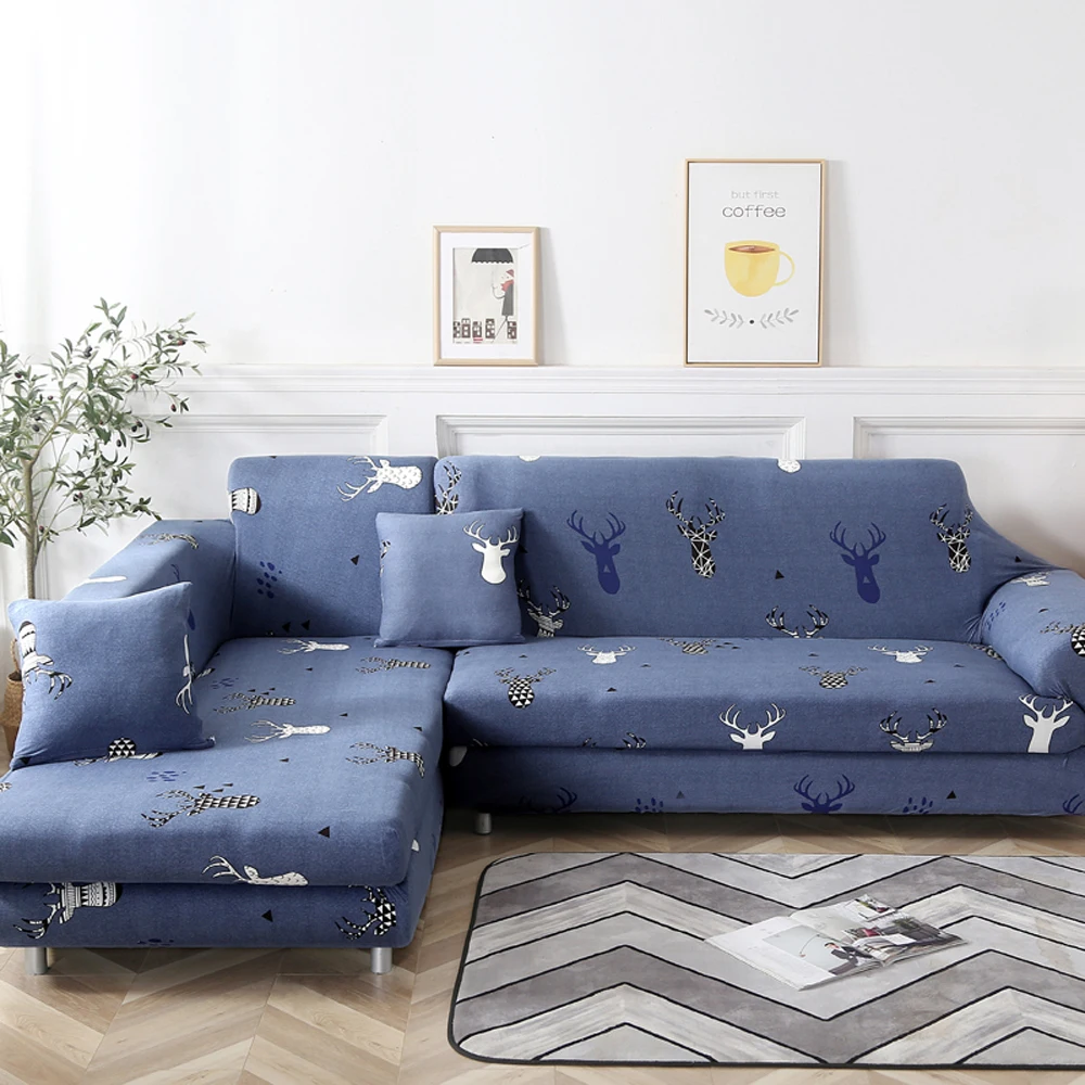 Растягивающийся чехол для дивана в форме L, секционный шезлонг, чехол для дивана, чехол из спандекса, угловой диван, чехлы для гостиной - Цвет: D